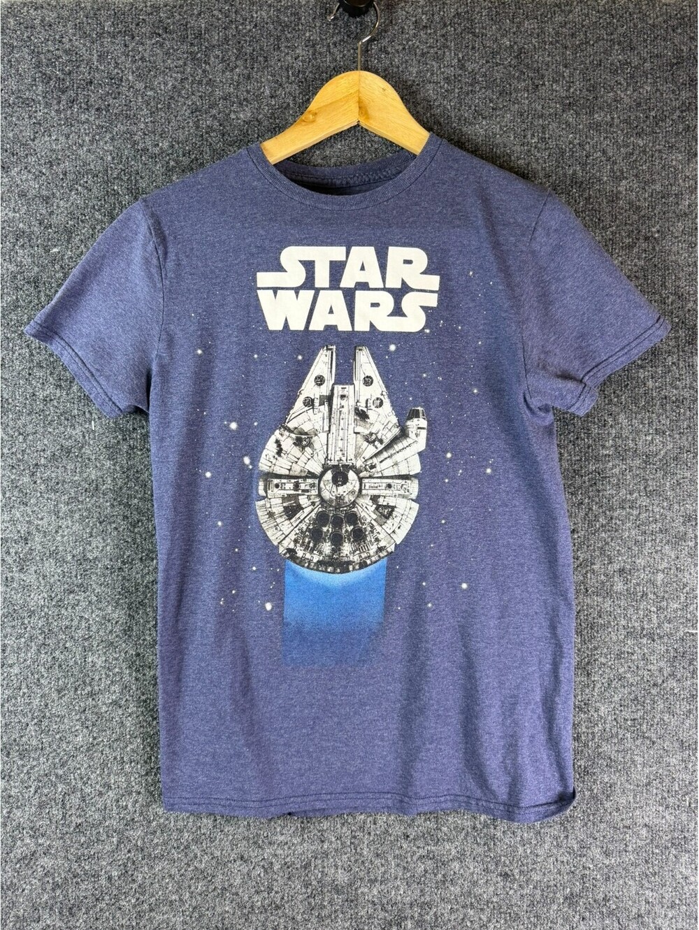 Star Wars Millennium Falcon T Shirt Mens Small Heather Blue Graphic Tee Mad Engi